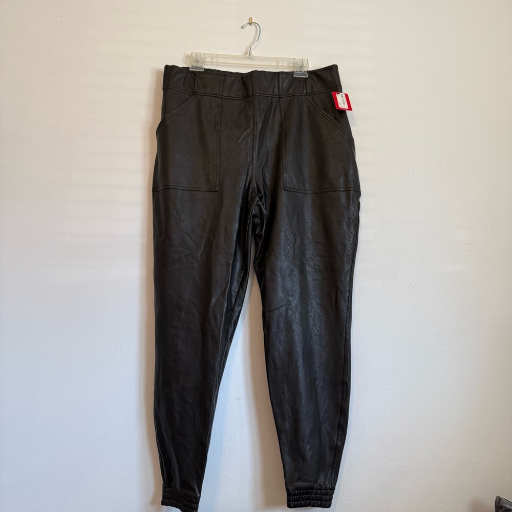 SPANX Faux Leather Jogger Pants